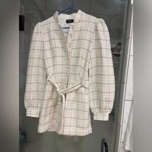 Fate Cream Plaid Women's Romper (M)